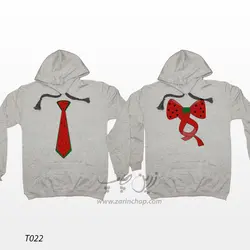 ست دو نفره سویشرت آستین بلند کلاه‌دار (هودی) طرح یلدا T022