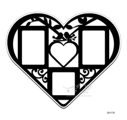چاپ بر روی قاب عکس MDF قلبی مدل GH118