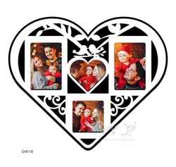 چاپ بر روی قاب عکس MDF قلبی مدل GH118