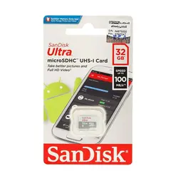 کارت حافظه میکرو اس دی 32 گیگ سندیسک SanDisk Ultra U1 C10 100MB/s