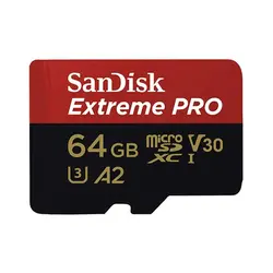 کارت حافظه میکرو ۶۴ گیگ سن دیسک SanDisk Extreme PRO class A2 170MB/s با آداپتور
