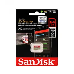 کارت حافظه میکرو ۶۴ گیگ سن دیسک SanDisk Extreme class A2 160MB/s