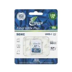 کارت حافظه اس دی 128 گیگ ویکومن Vicco Final 600x Plus C10 U3 90MB/s