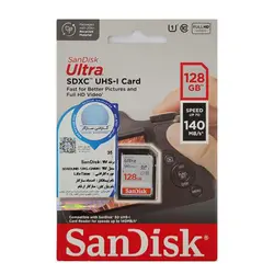 کارت حافظه اس دی سن دیسک 128 گیگ SanDisk Ultra 140MB/s