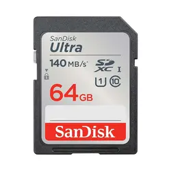 کارت حافظه اس دی سن دیسک 64 گیگ SanDisk Ultra 140MB/s