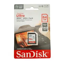 کارت حافظه اس دی سن دیسک 64 گیگ SanDisk Ultra 140MB/s