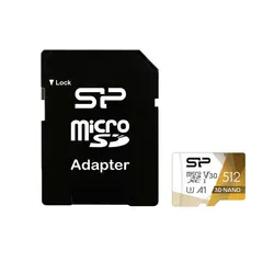 کارت حافظه میکرو سیلیکون پاور 512 گیگ silicon power Superior Pro با آداپتور