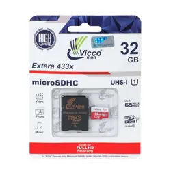 کارت حافظه میکرو ۳۲ گیگ ویکومن Vicco Man Extera 433X 65MB/s با آداپتور