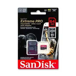 کارت حافظه میکرو ۶۴ گیگ سن دیسک SanDisk Extreme PRO A2 200MB/s با خشاب