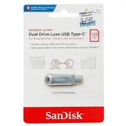 فلش ۱۲۸ گیگ سن دیسک SanDisk Dual Drive Luxe OTG Type-C USB3.1