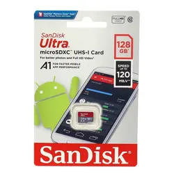 کارت حافظه سن دیسک 128 گیگ SanDisk Ultra U1 A1 C10 120MB/s