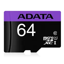 کارت حافظه میکرو ۶۴ گیگ ای دیتا Adata Premier U1 C10 80MB/s با خشاب