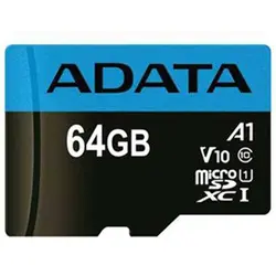 کارت حافظه میکرو ۶۴ گیگ ای دیتا ADATA Premier V10 U1 A1 100MB/s  با خشاب