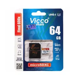 کارت حافظه میکرو ۶۴ گیگ ویکومن Vicco Final 600x Plus U3 90MB/s با آداپتور SD