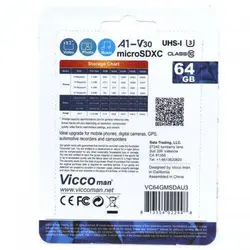 کارت حافظه میکرو ۶۴ گیگ ویکومن Vicco Final 600x Plus U3 90MB/s با آداپتور SD
