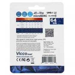 کارت حافظه میکرو ۶۴ گیگ ویکومن Vicco Final 600x Plus A1 V30 U3 C10 90MB/s + رم ریدر