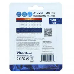 کارت حافظه ۱۲۸ گیگ ویکومن Vicco Man Final 600x Plus U3 C10 90MB/s بدون خشاب + رم ریدر