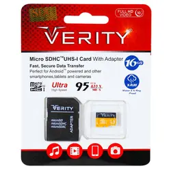 کارت حافظه میکرو ۱۶ گیگ وریتی Verity Micro U1 95MB/s