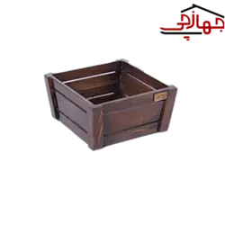 سبد سبزی مربع تمام چوب سایز 2 (خودرنگ)