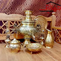 سماور ذغالی 6 لیتر قلم آنتیک با سرویس