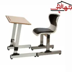 صندلی مدرسه‌ای دیاموند تک نفره متصل با نیمکت بنیزان کد BTS 201