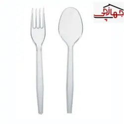 قاشق و چنگال یکبار مصرف مدل مجلسی بسته 50 عددی