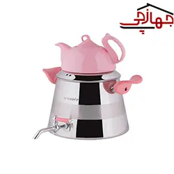 کتری قوری 6 لیتر صورتی کف چدن