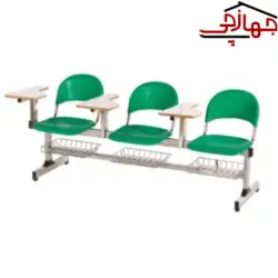 نیمکت متال پلاست سه نفره آموزشی با جاکتابی قید دار بنیزان کد 109 A