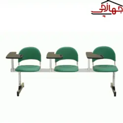 نیمکت متال پلاست سه نفره آموزشی بدون جاکتابی قید دار بنیزان کد 109