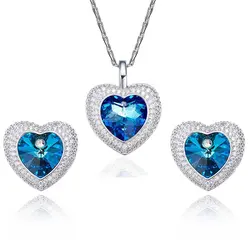 نیم ست نقره قلب کوبیک QP-1310-a