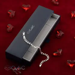 دستبند نقره مردانه طرح کارتیه ژاپنی کوبیک