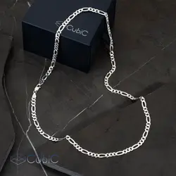 گردنبند نقره مردانه طرح فیگارو ژاپنی کوبیک