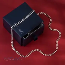 گردنبند نقره مردانه طرح کارتیه ژاپنی کوبیک