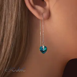 گوشواره نقره کوبیک QE-3409
