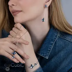 گوشواره نقره کوبیک QP_9209