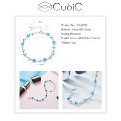 دستبند نقره کوبیک QB-0302