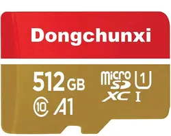 کارت حافظه Micro SD 512 گیگابایت، کارت حافظه با آداپتور، MicroSDXC UHS-I - 100MB/s، U1، Class10، ویدیوی فول اچ دی، A1، کارت فلش TF MicroSD 512 گیگابایت
