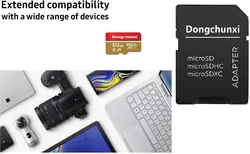 کارت حافظه Micro SD 512 گیگابایت، کارت حافظه با آداپتور، MicroSDXC UHS-I - 100MB/s، U1، Class10، ویدیوی فول اچ دی، A1، کارت فلش TF MicroSD 512 گیگابایت