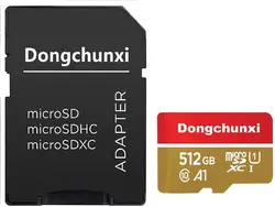 کارت حافظه Micro SD 512 گیگابایت، کارت حافظه با آداپتور، MicroSDXC UHS-I - 100MB/s، U1، Class10، ویدیوی فول اچ دی، A1، کارت فلش TF MicroSD 512 گیگابایت