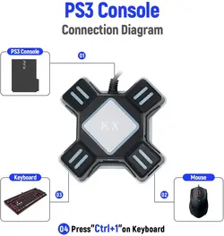 آداپتور مکبازل KX Keyboard & Mouse Converter برای N-Switch/Xbox One/PS4/PS3