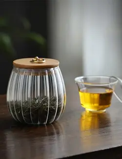بانکه شیشه ای درب بامبو - فروشگاه اینترنتی ویتابن