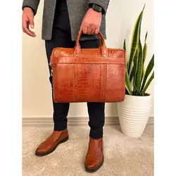 کیف اداری مردانه چرم طبیعی گاوی بیورا مدل eez34