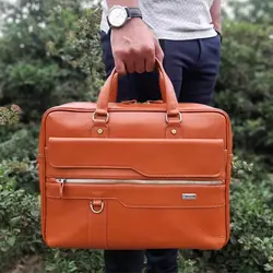 کیف اداری چرم طبیعی اداری زیپی دورو بیورا مدل eez2