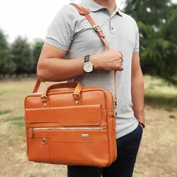 کیف اداری چرم طبیعی اداری زیپی دورو بیورا مدل eez2