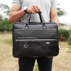 کیف اداری چرم طبیعی اداری زیپی دورو بیورا مدل eez2