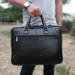 کیف اداری چرم طبیعی اداری زیپی دورو بیورا مدل eez2