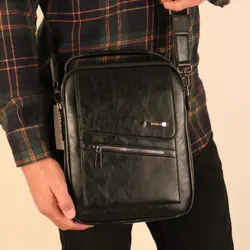 کیف دوشی مردانه چرم صنعتی بیورا سایز بزرگ مدل dbb34