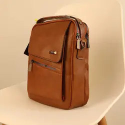 کیف دوشی مردانه چرم صنعتی بیورا سایز بزرگ مدل dbb34