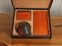 ست هدیه مردانه بیورا مدل چرم طبیعی کد acc34