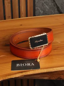 کمربند چرم طبیعی بیورا مدل پلاکی k025